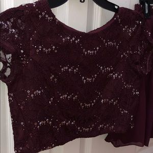 Speechless 2-piece plum/dark purple mini dress